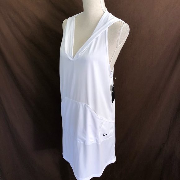 Nike Hooded Racerback V Neck Cover Up Dress L - Picture 5 of 7